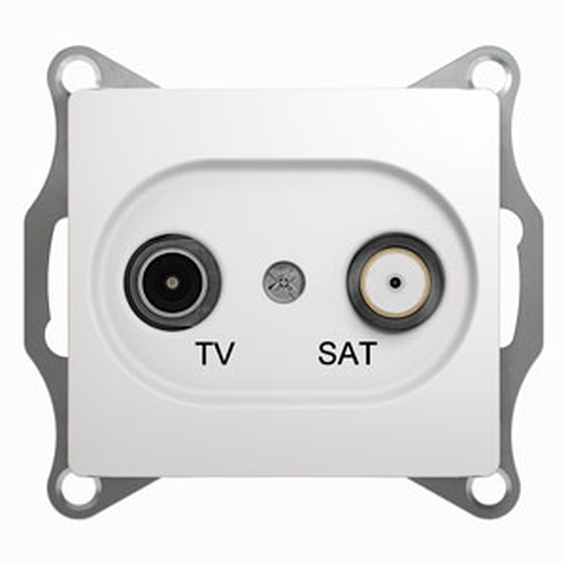 Розетка TV-SAT Schneider Electric GLOSSA, открытый монтаж, белый, GSL000198