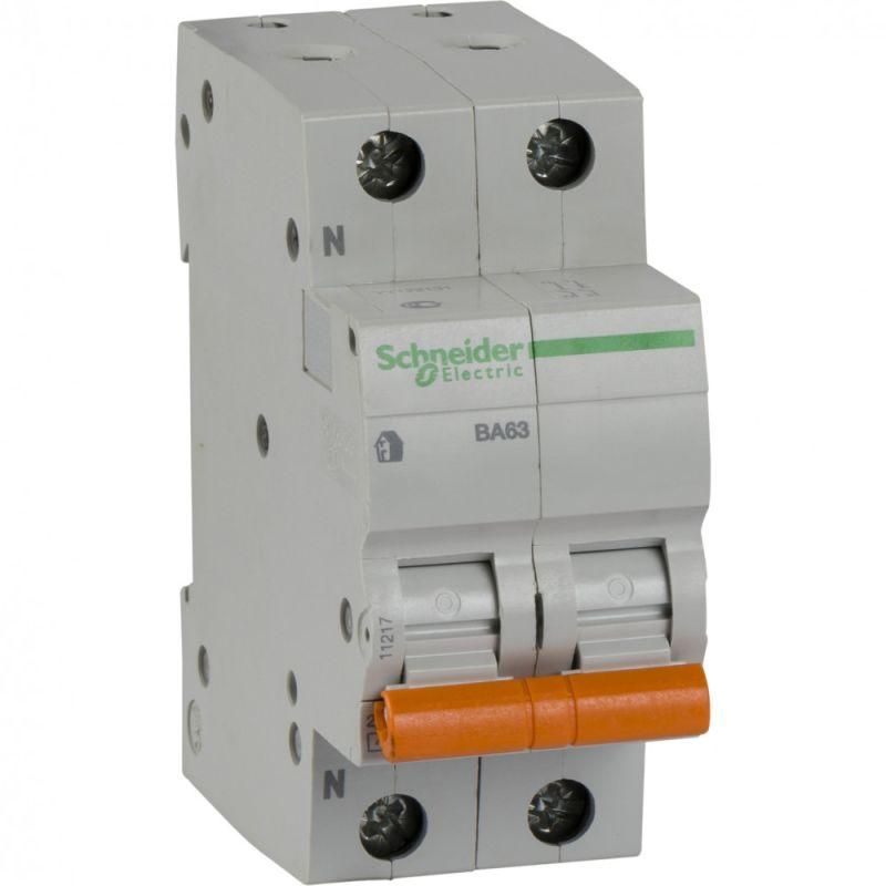 Автоматический выключатель Schneider Electric 2п (1P+N) C 40А 4.5кА BA63   11217