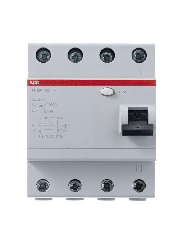 Выключатель дифференциального тока (УЗО) ABB 4п 40А 30мА тип AC FH204  2CSF204004R1400