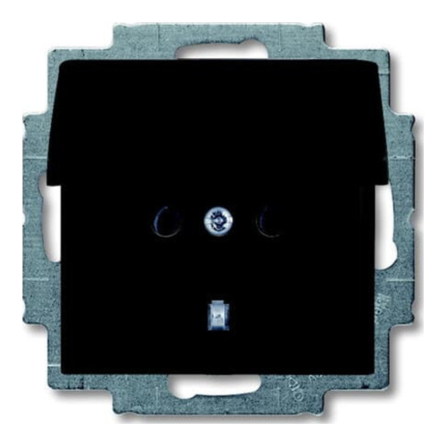 Розетка ABB BASIC55 , со шторками, château-black, 2CKA002111A0655