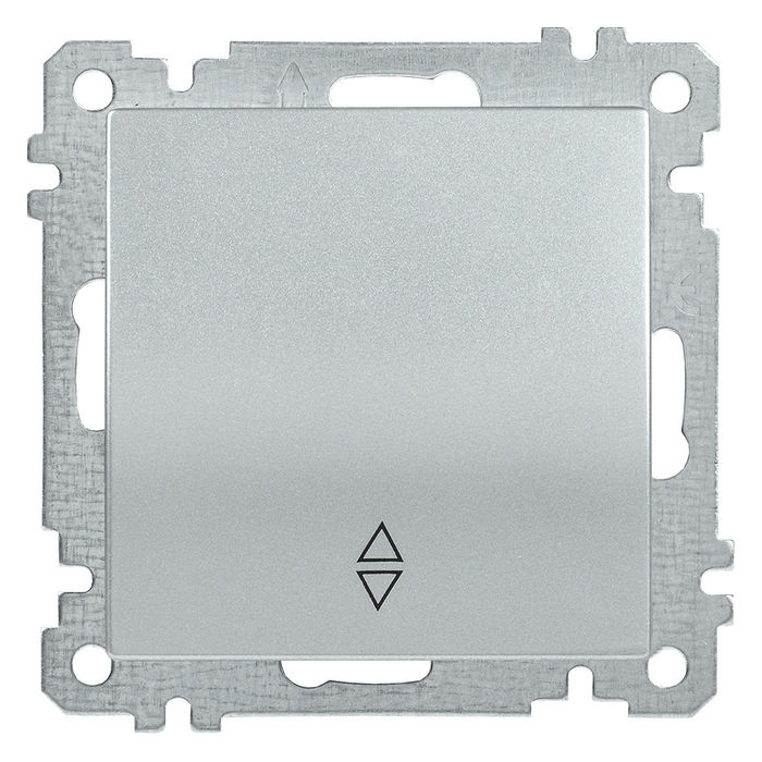 Выключатель одноклавишный IEK BOLERO, серебряный, EVB12-K23-10