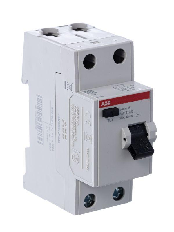 Выключатель дифференциального тока (УЗО) ABB 2п 25А 30мА тип AC Basic M BMF41225  2CSF602041R1250