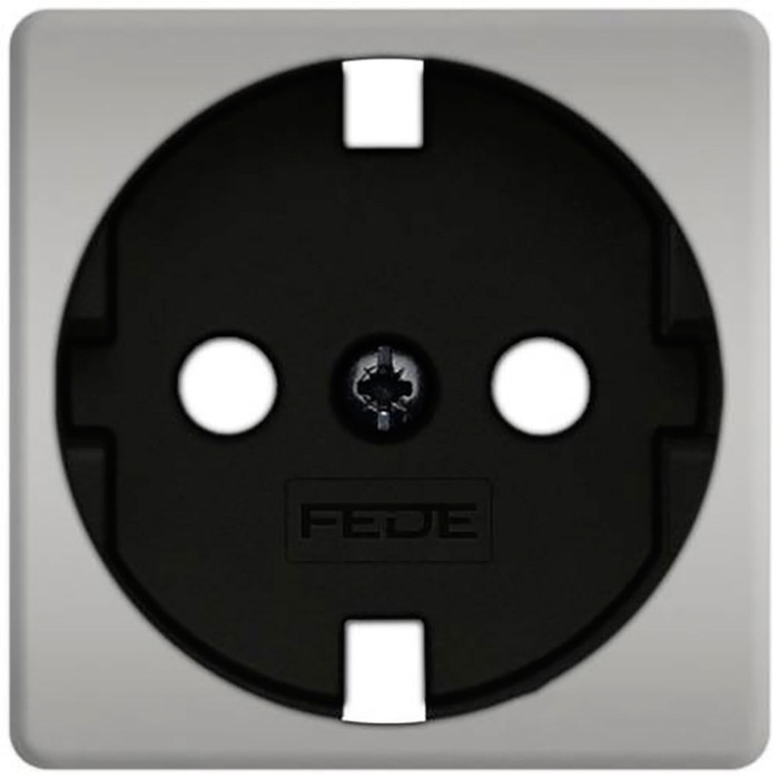 Накладка на розетку FEDE коллекции FEDE, скрытый монтаж, с заземлением, bright chrome//черный, FD04314CB-M