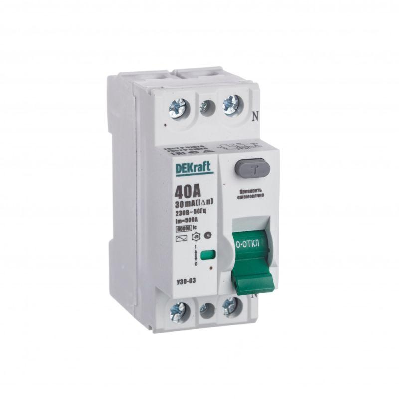 Выключатель дифференциального тока (УЗО) Schneider Electric 2п 40А 30мА тип AC 6кА УЗО-03  14056DEK