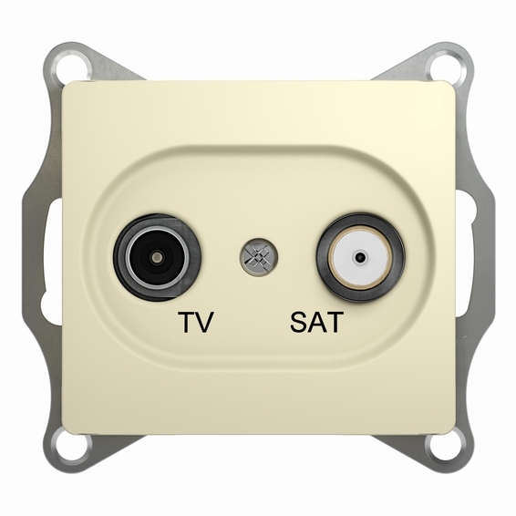Розетка TV-SAT Schneider Electric GLOSSA, открытый монтаж, бежевый, GSL000298