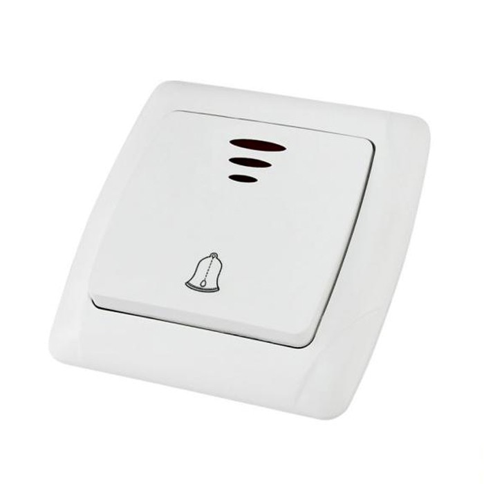 Выключатель одноклавишный кнопочный TDM Electric ОНЕГА, белый, SQ1805-0008