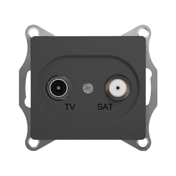 Розетка TV-SAT Schneider Electric GLOSSA, открытый монтаж, антрацит, GSL000797
