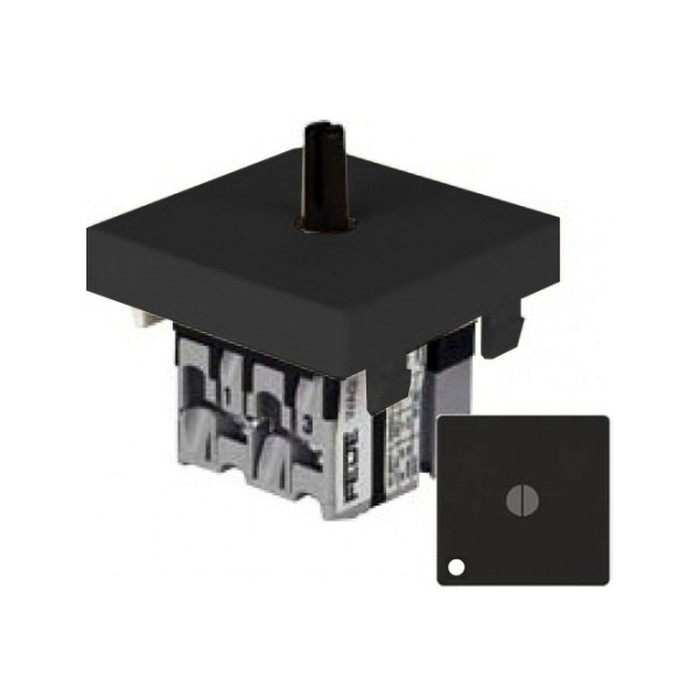 Выключатель поворотный FEDE коллекции FEDE с подсветкой, черный, FD03121-M