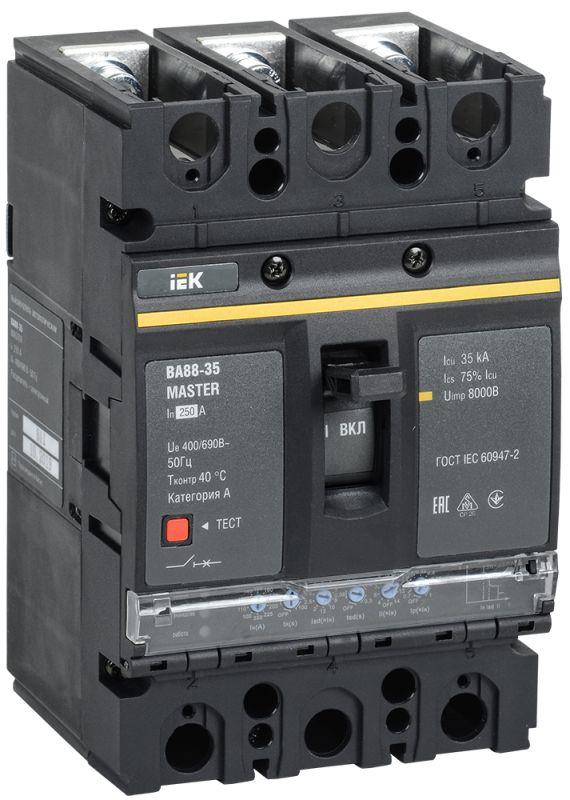 Автоматический выключатель IEK 3п 250А 35кА ВА88-35 MASTER электр. расцеп.  SVA31-3-0250-02