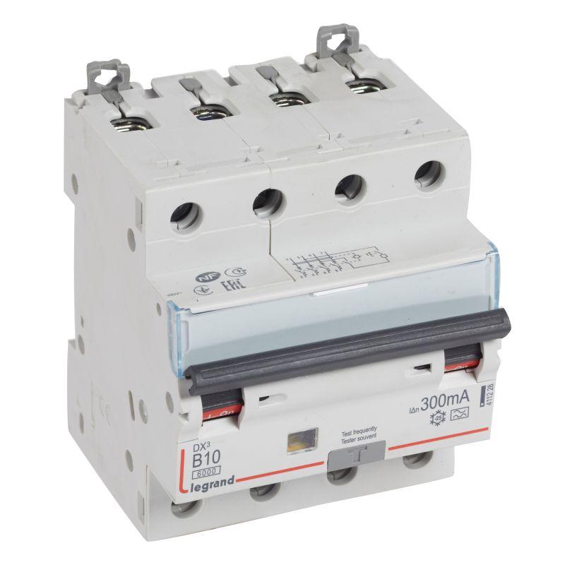 Выключатель автоматический дифференциального тока 4п B 10А 300мА тип A 10кА DX3 Leg 411228