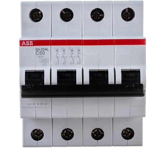 Автоматический выключатель ABB 4-полюсной SH204 C50 2CDS244001R0504
