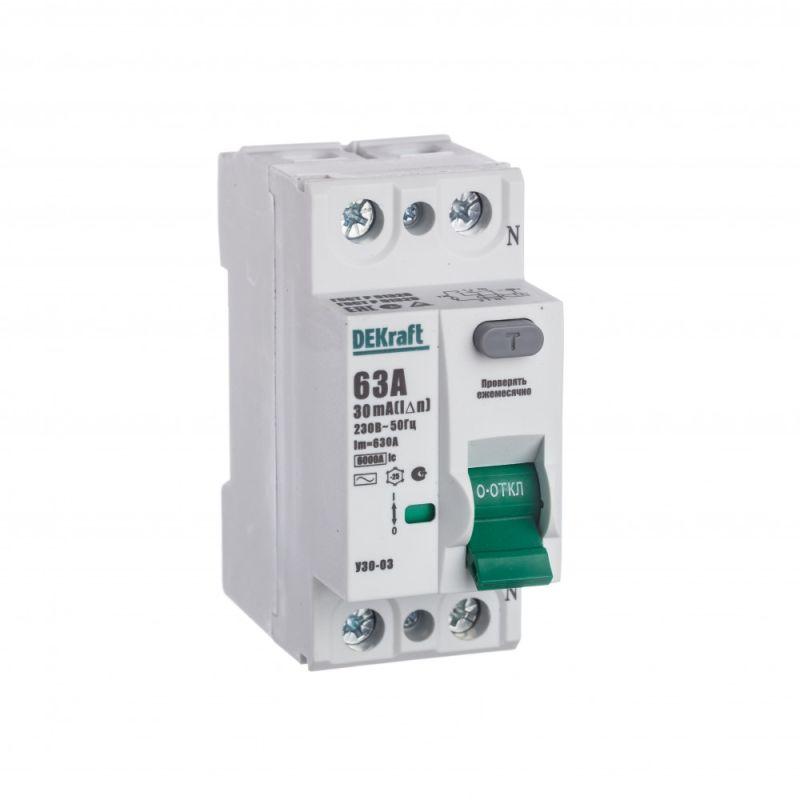 Выключатель дифференциального тока (УЗО) Schneider Electric 2п 63А 30мА тип AC 6кА УЗО-03  14057DEK