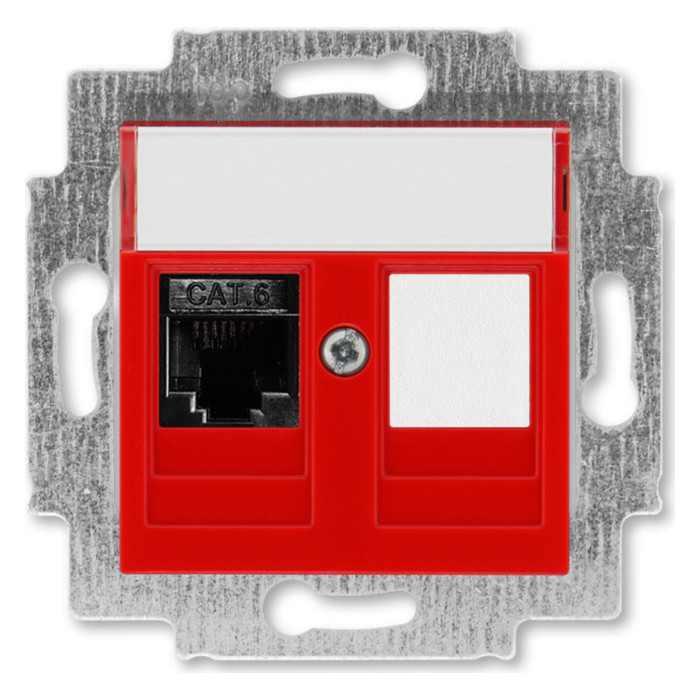 Розетка компьютерная RJ45 ABB LEVIT, , красный, 2CHH296117A6065