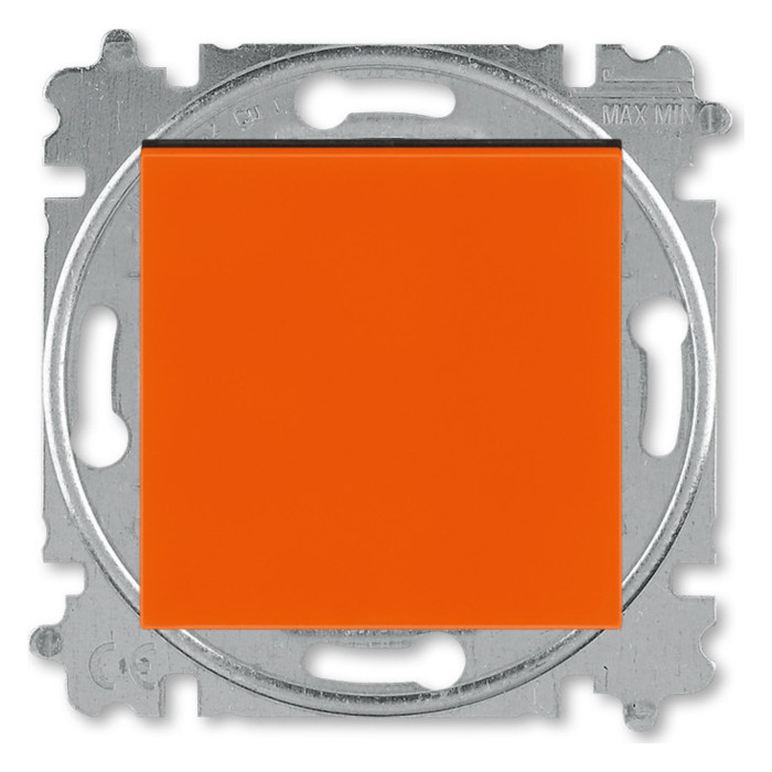 Выключатель одноклавишный ABB LEVIT, оранжевый // дымчатый черный, 2CHH590145A6066
