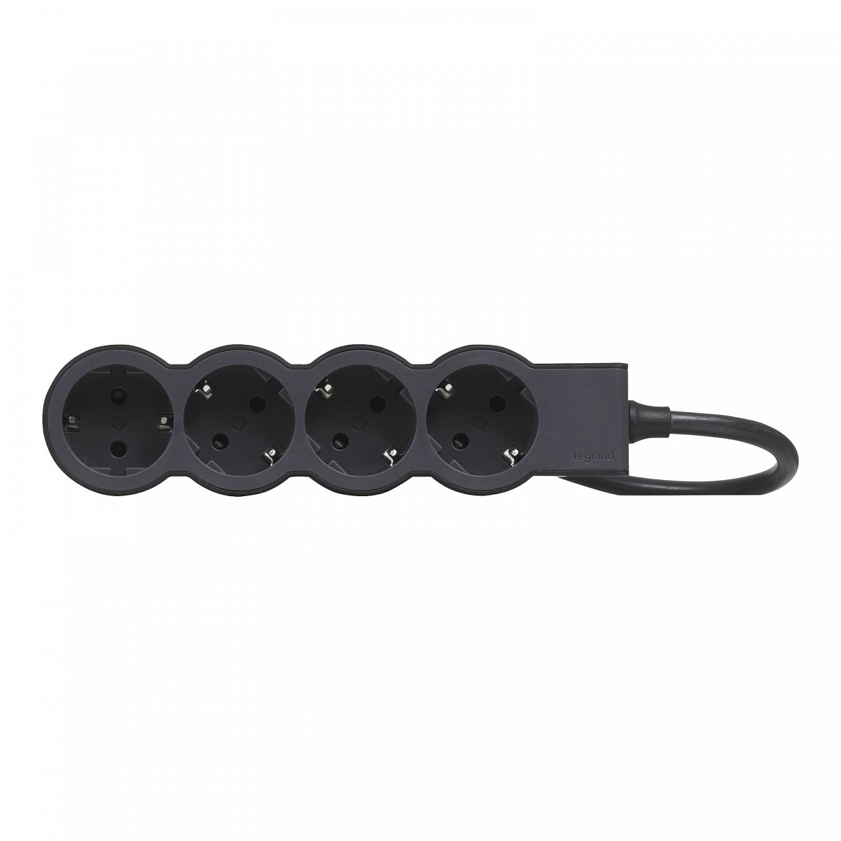 Удлинитель с заземлением Legrand 4 розетки с кабелем 1,5 м., цвет: черный