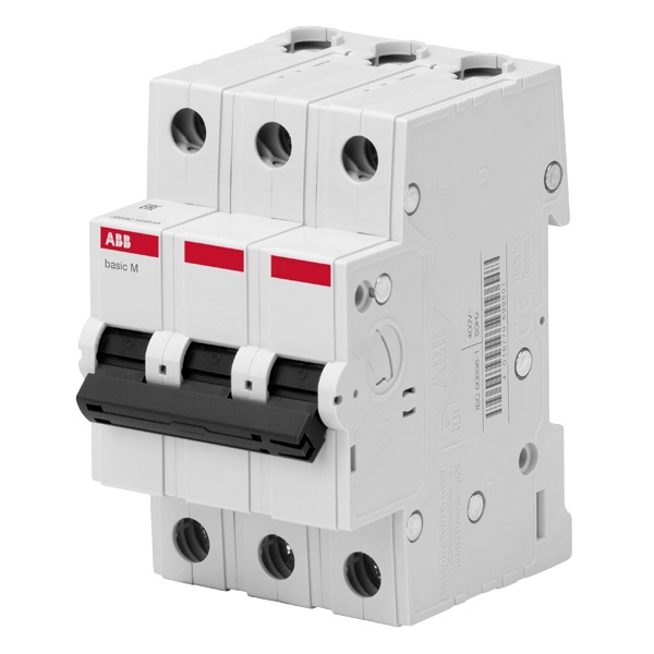 Автоматический выключатель ABB Basic M 3P 6A C 4,5кА, BMS413C06 2CDS643041R0064