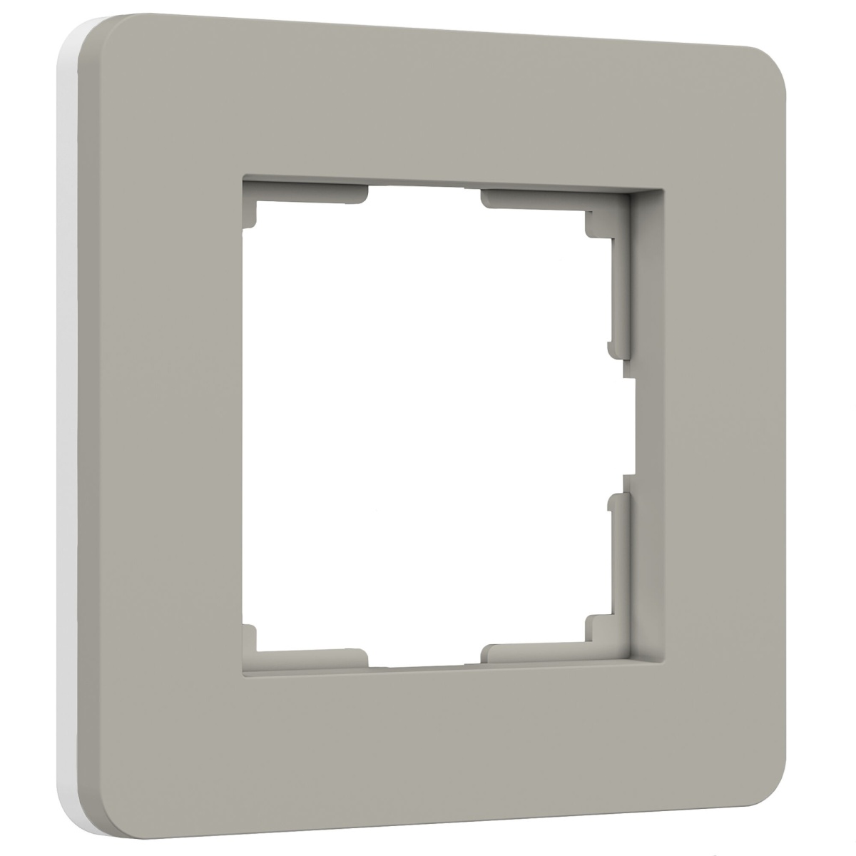 Рамка из поликарбоната на 1 пост Split дымчатый/белый, soft-touch W0013067