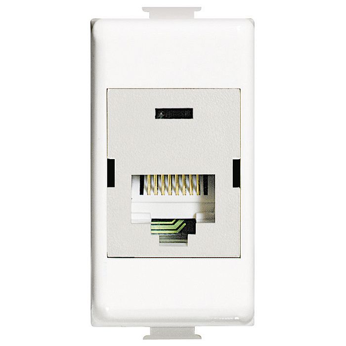 Розетка компьютерная RJ45 BTicino LIVING LIGHT, скрытый монтаж, белый, N4262C6S