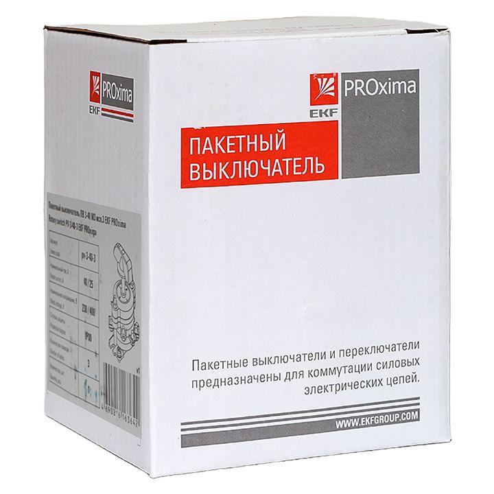 Выключатель пакетный 1-кл. 40А IP00 ПВ3-40 М3 исп.3 черн. EKF pv-3-40-3