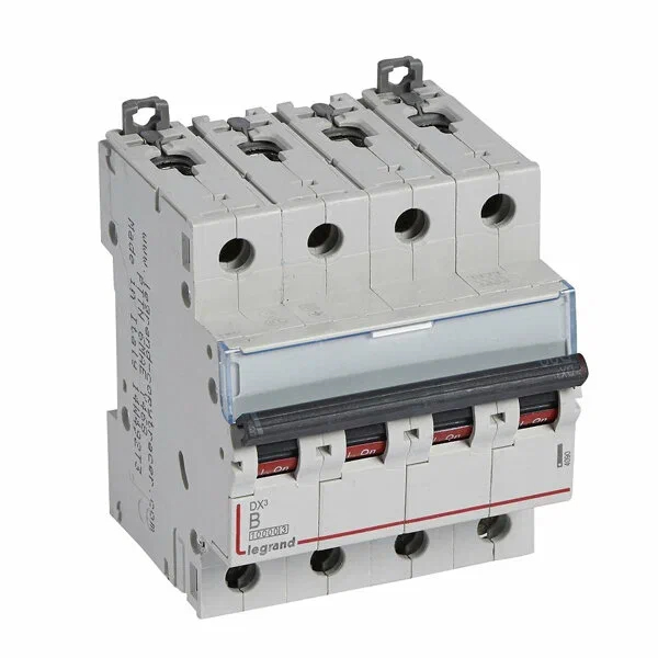 Выключатель автоматический модульный 4п B 0.5А 16кА DX3 10000 4мод. 400В Leg 409057