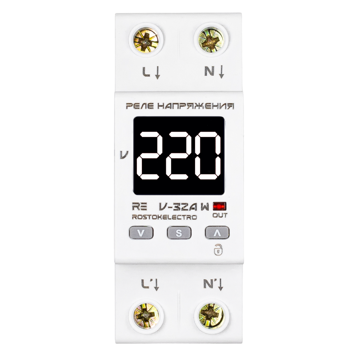 Реле напряжения RE V-32А W RostokElectro