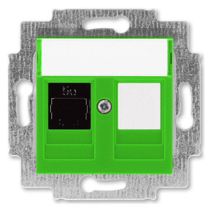 Розетка компьютерная RJ45 ABB LEVIT, , зеленый, 2CHH295117A6067