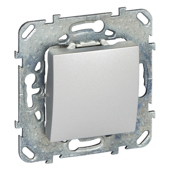 Выключатель одноклавишный кнопочный Schneider Electric UNICA TOP, алюминий, MGU5.206.30ZD