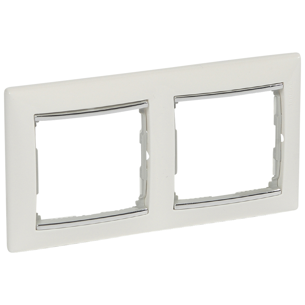 Рамка 2п вер Белый/Серебр VLN