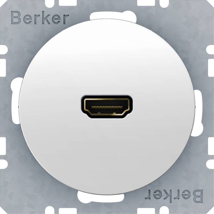 Розетка HDMI Berker,  белый блестящий, 3315422089