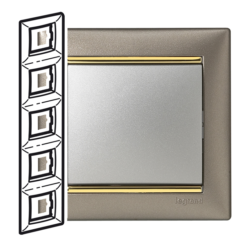 Рамка 5п вер Титан/Зол VLN