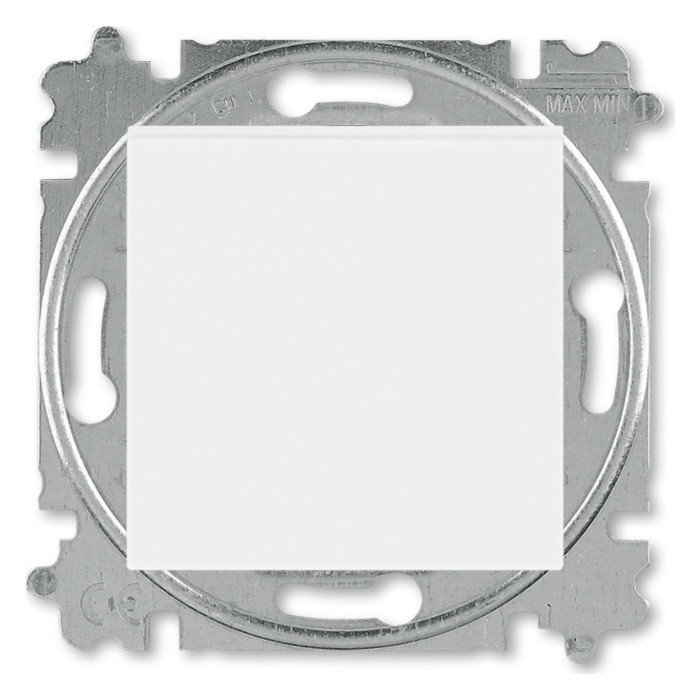 Выключатель одноклавишный кнопочный ABB LEVIT, белый // белый, 2CHH599145A6003