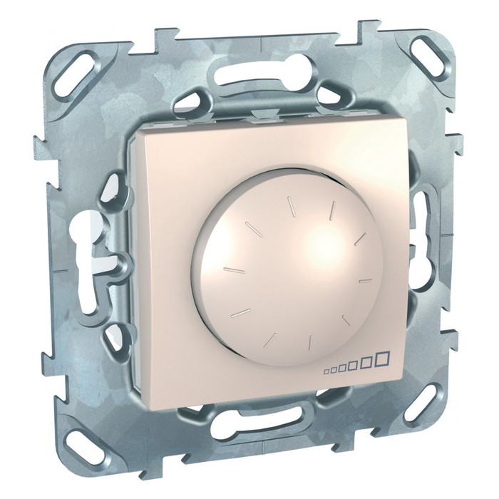 Светорегулятор поворотно-нажимной Schneider Electric UNICA, 400 Вт, бежевый, MGU5.513.25