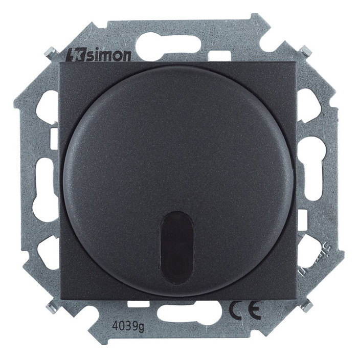 Светорегулятор электронный Simon SIMON 15 с подсветкой, 500 Вт, электронный, графит, 1591713-038
