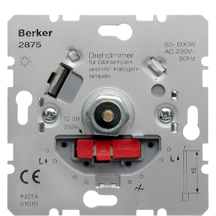 Механизм поворотного светорегулятора-переключателя Berker, 600 Вт, 2875