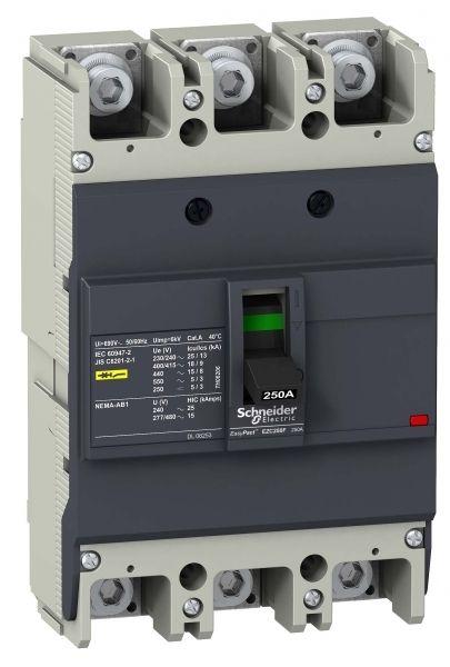 Автоматический выключатель Schneider Electric 3п 3т 200А 18кА EZC250F  EZC250F3200