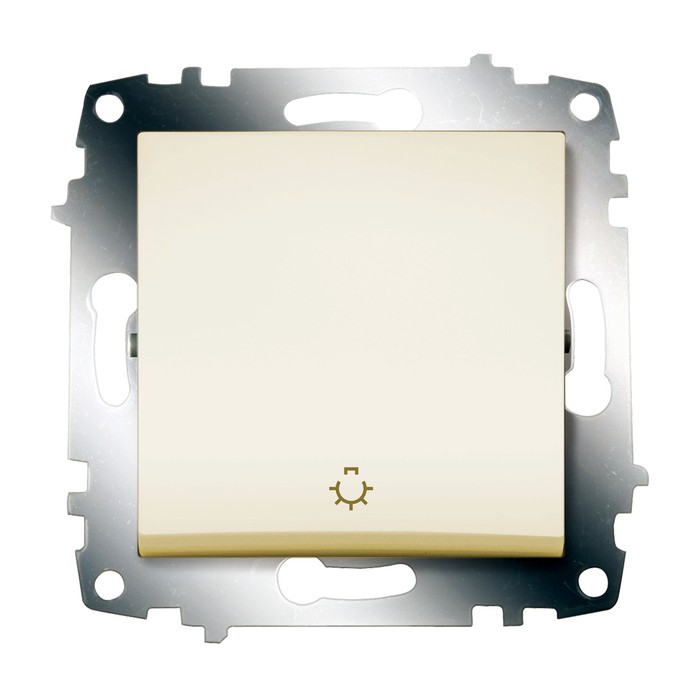 Выключатель одноклавишный кнопочный ABB COSMO, кремовый, 619-010300-205