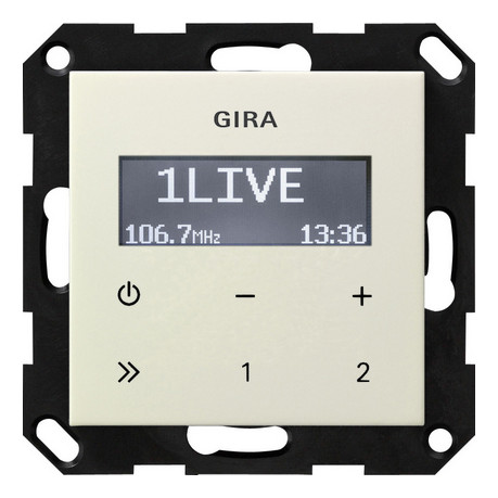 Радиоприемник Gira SYSTEM 55, с дисплеем, кремовый глянцевый, 228401