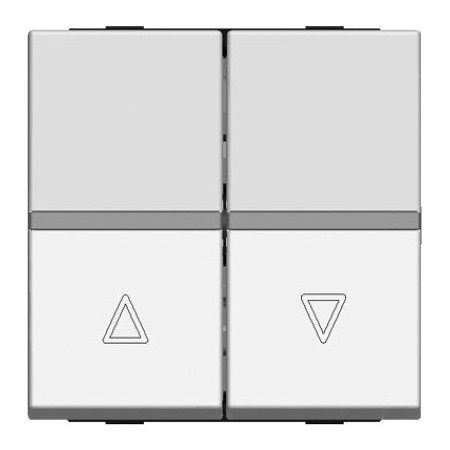 Выключатель для жалюзи двухклавишный кнопочный ABB ZENIT, механический, альпийский белый, 2CLA224400N1101