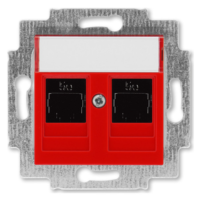 Розетка компьютерная 2xRJ45 ABB LEVIT, , красный, 2CHH295118A6065