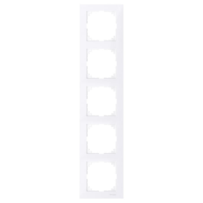 Рамка 5 постов Schneider Electric MERTEN M-PURE, бриллиантовый белый, MTN4050-3625