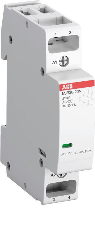 Контактор ABB модульный ESB20-20N-01 (20А АС-1 2НО) катушка 24В AC/DC1SBE121111R0120