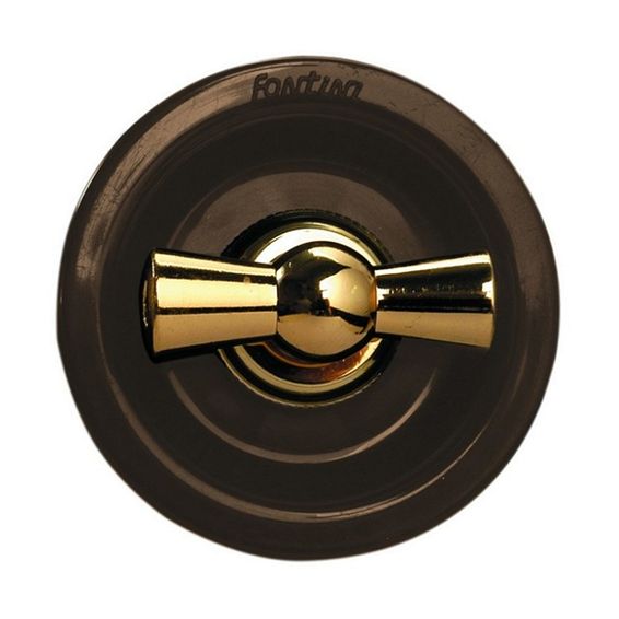 Ретро выключатель для жалюзи поворотный Fontini VENEZIA, механический, золото//коричневый, 35342542