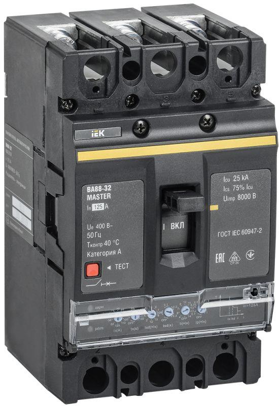 Автоматический выключатель IEK 3п 125А 35кА ВА88-32 MASTER электр. расцеп.  SVA11-3-0125-02