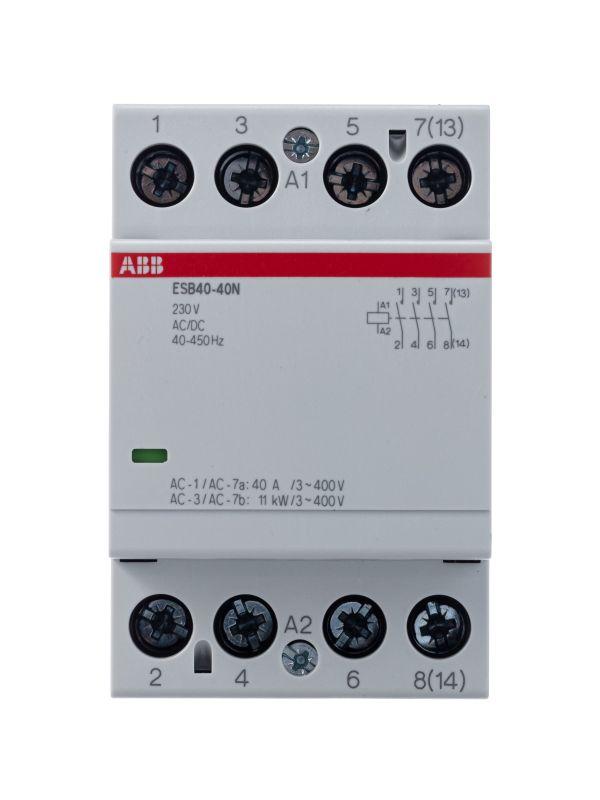 Контактор ABB модульный ESB40-40N-06 (40А АС-1 4НО) катушка 230В AC/DC1SAE341111R0640