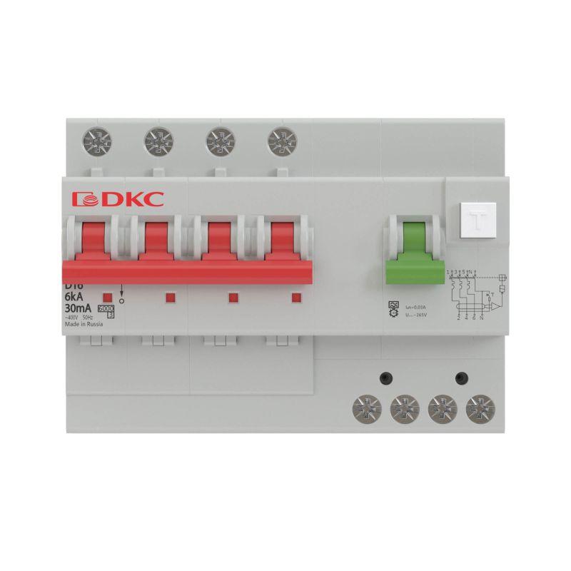 Дифференциальный автомат 4п C 16А 100мА 6кА тип A YON MDV63 DKC MDV63-43C16-A