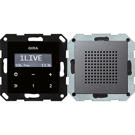 Цифровое FM-радио Gira SYSTEM 55, антрацит, 228028