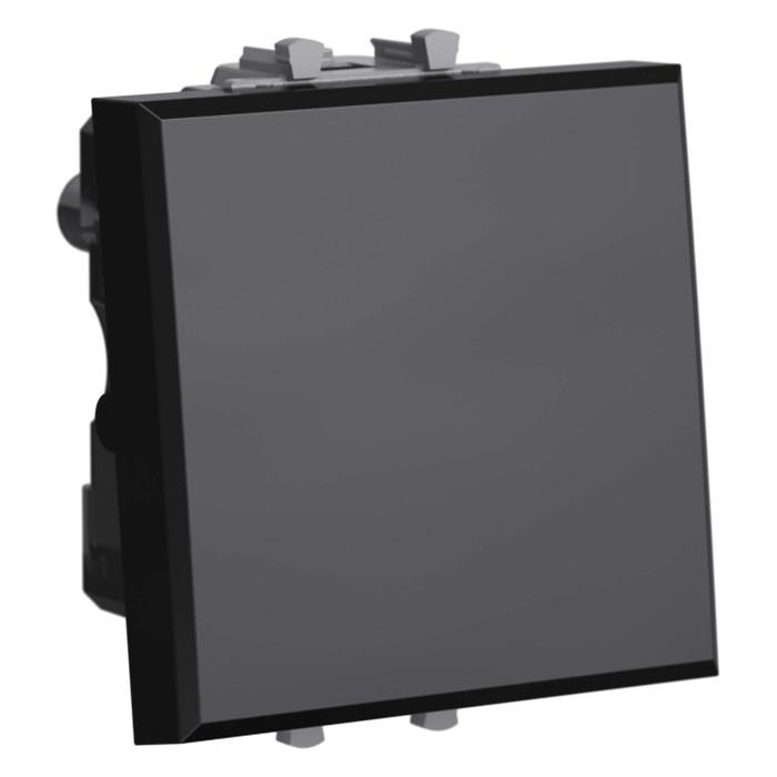 Выключатель одноклавишный DKC AVANTI с подсветкой, черный квадрат, 4402152