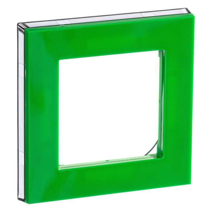 Рамка 1 пост ABB LEVIT, зеленый // дымчатый черный, 2CHH015010A6067