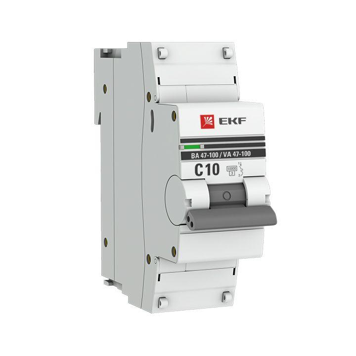 Автоматический выключатель EKF 1п C 10А 10кА ВА 47-100 PROxima  mcb47100-1-10C-pro