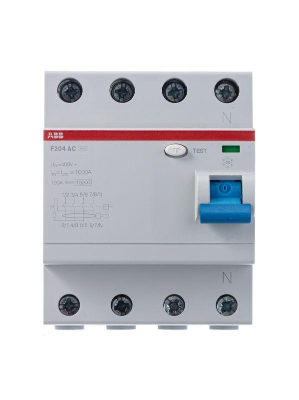 Выключатель дифференциального тока (УЗО) ABB 4п 63А 30мА тип AC F204  2CSF204001R1630